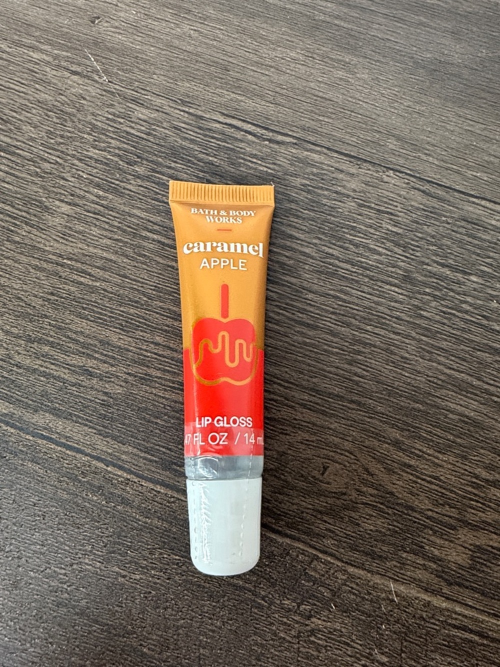 Bath & Body Works Caramel Apple Lip Gloss — Red & Gold Tube